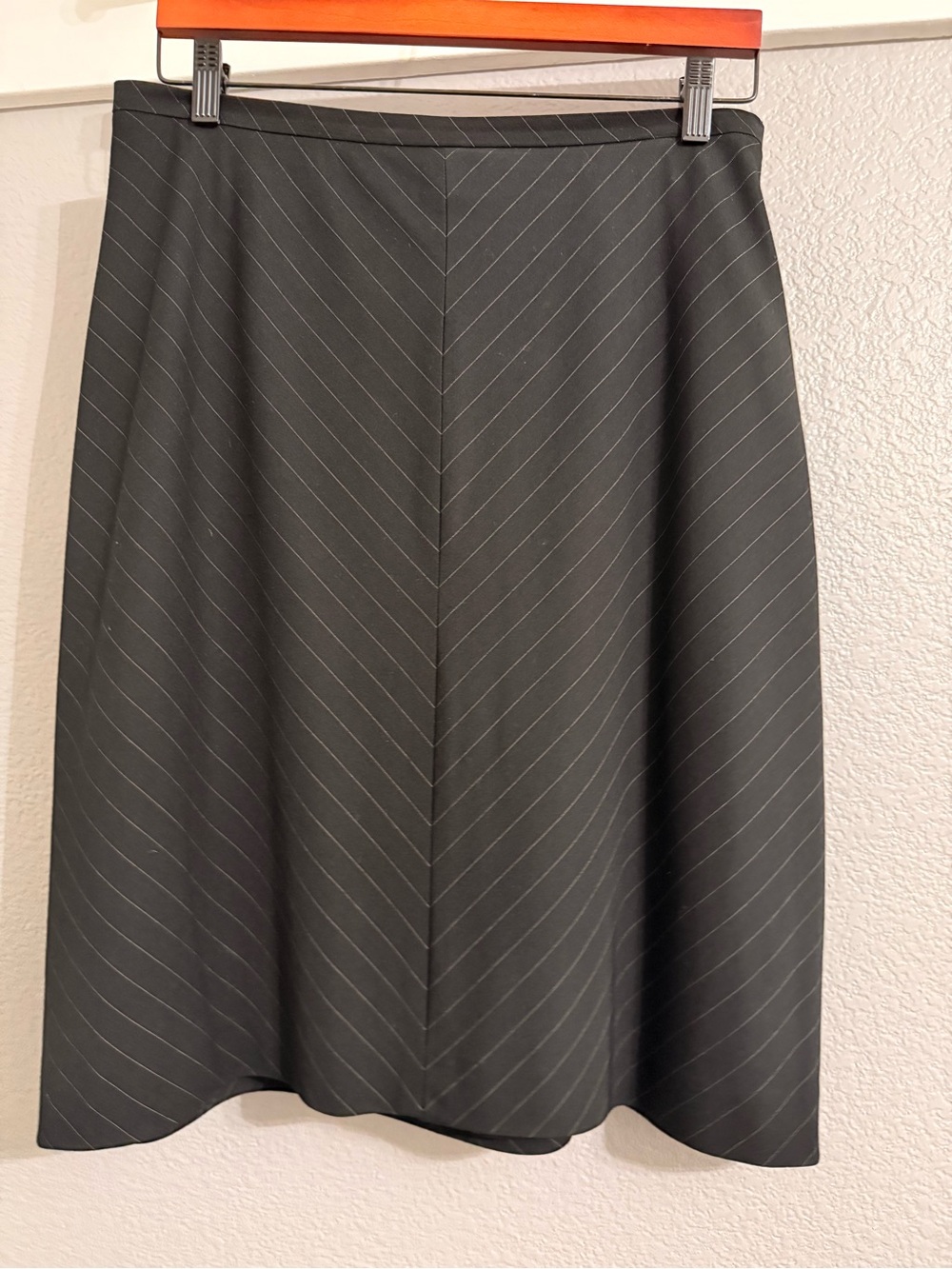 Ann Taylor Black Pinstripe A-Line Skirt